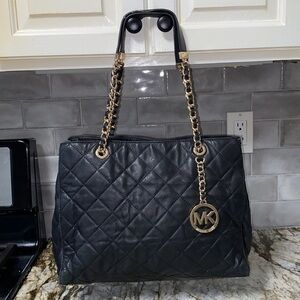 Michael Kors Large Black Quilted Leather Bag